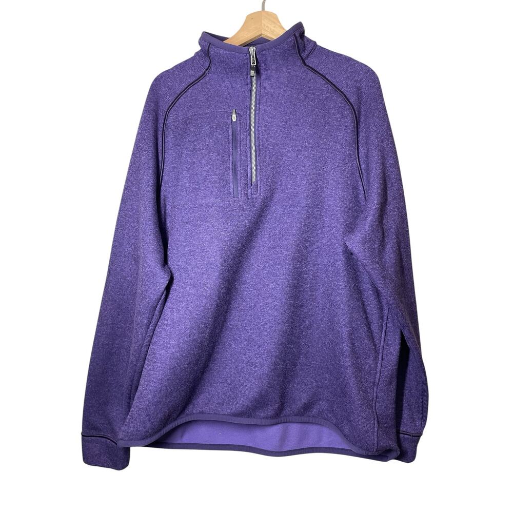 Cutter & Buck Fleece Pullover 1/2/ Quarter Half zip Mens Purple Size XL